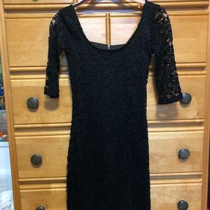 Material girl 3/4 sleeve lace mini dress